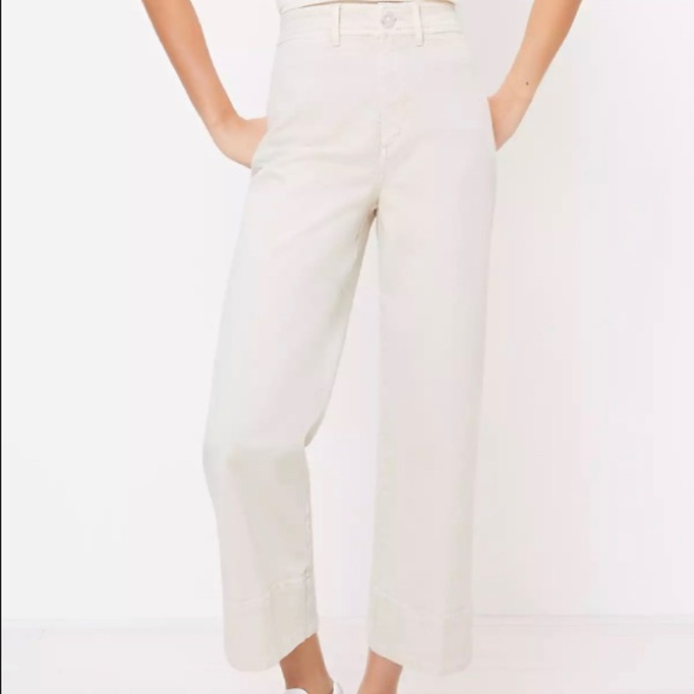 NWT Loft High Rise Wide Leg Pants in Whitecap